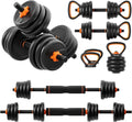 77 lbs Adjustable Dumbbell Set Black H81704