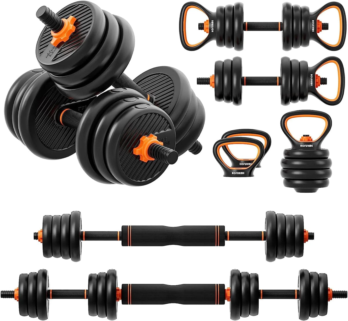 77 lbs Adjustable Dumbbell Set Black H81704