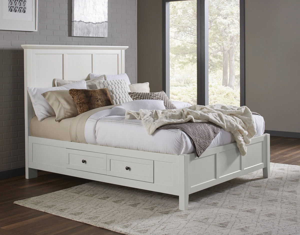 King Storage Bed in White Mahogany E6306