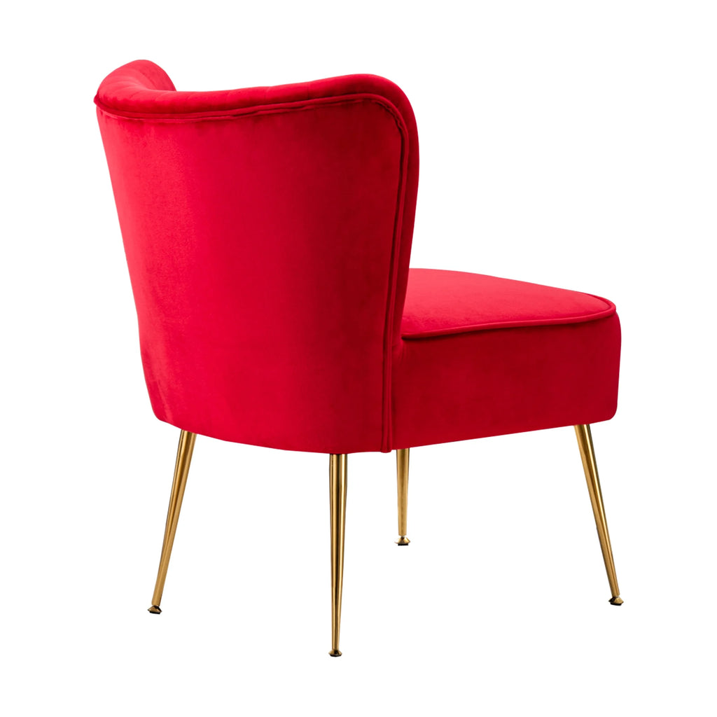 Red Tufted Velvet Accent Chair Z144688
