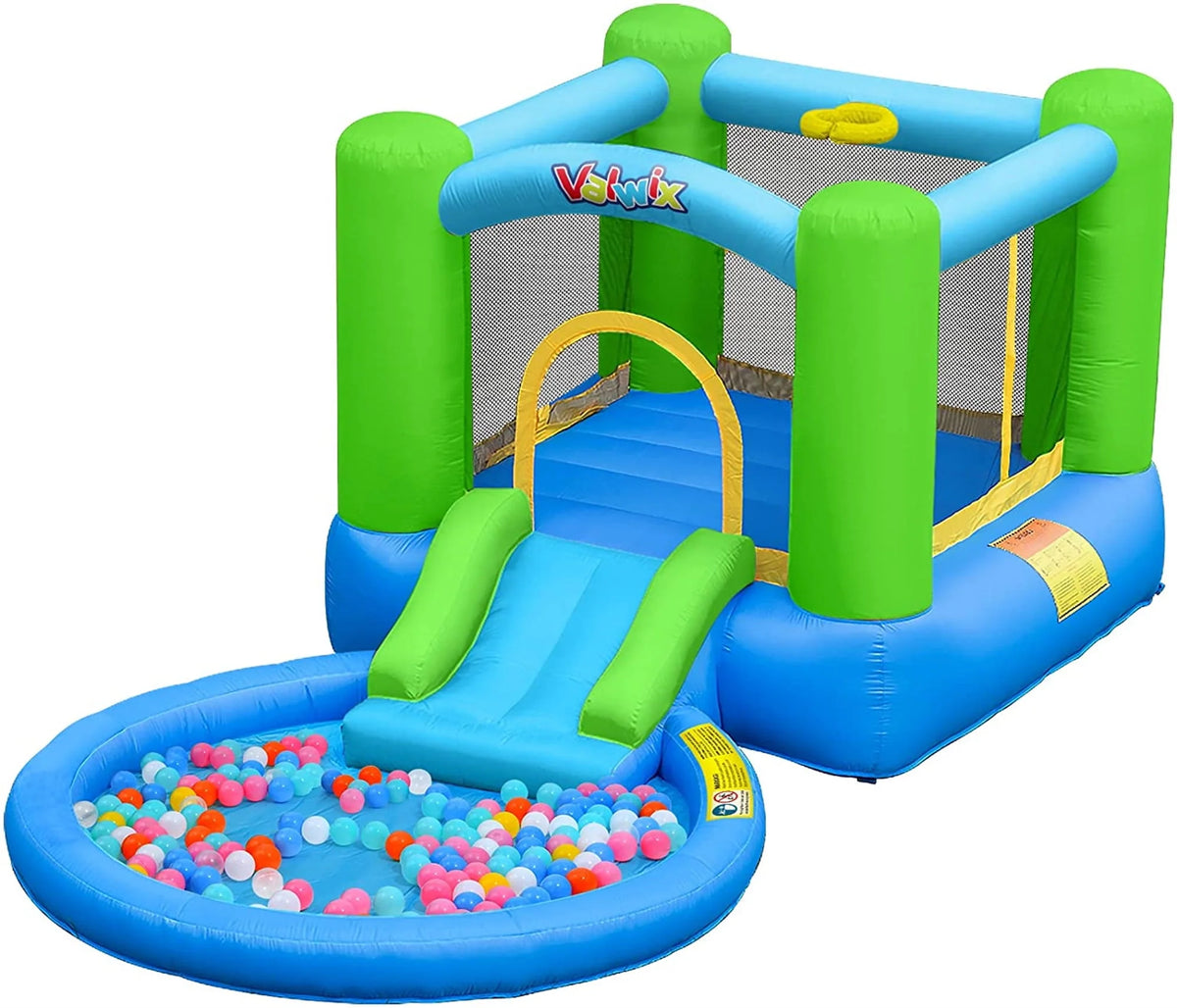 Inflatable Bounce House with Blower, Waterslide & Pool W20900