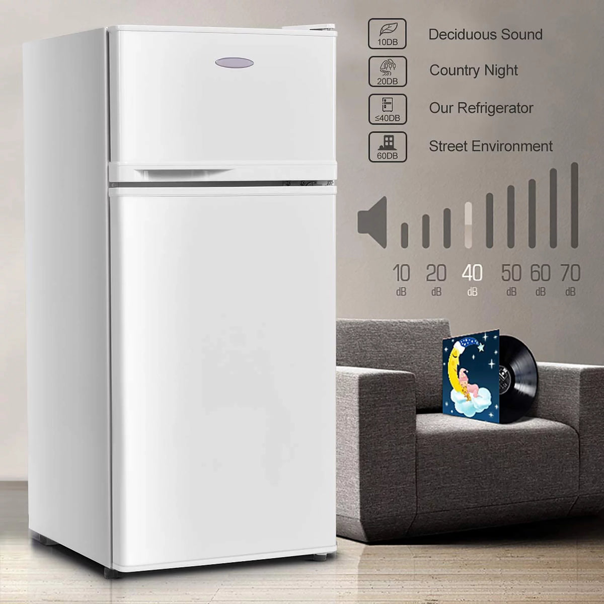 2 Doors 3.4 cu ft. Compact Mini Refrigerator Freezer Z4202
