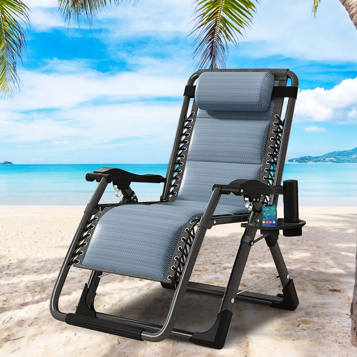 Zero Gravity Folding Recliner Chair with Cup Holder O97287