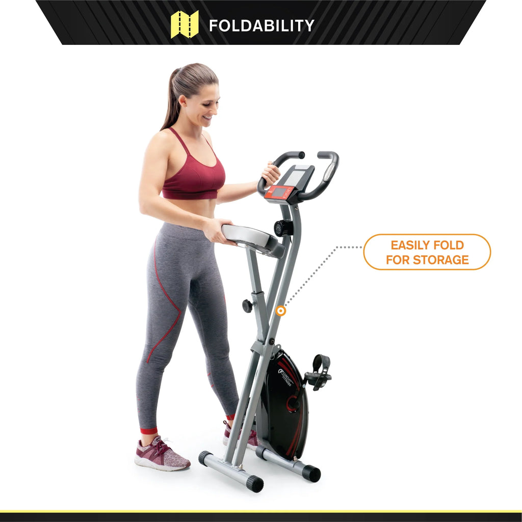 Folding Upright Exercise Bike with Adjustable Resistance L3375