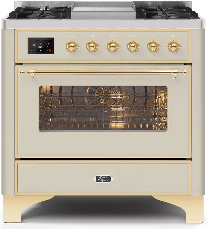 Antique White Dual Fuel Natural Gas Range A4944