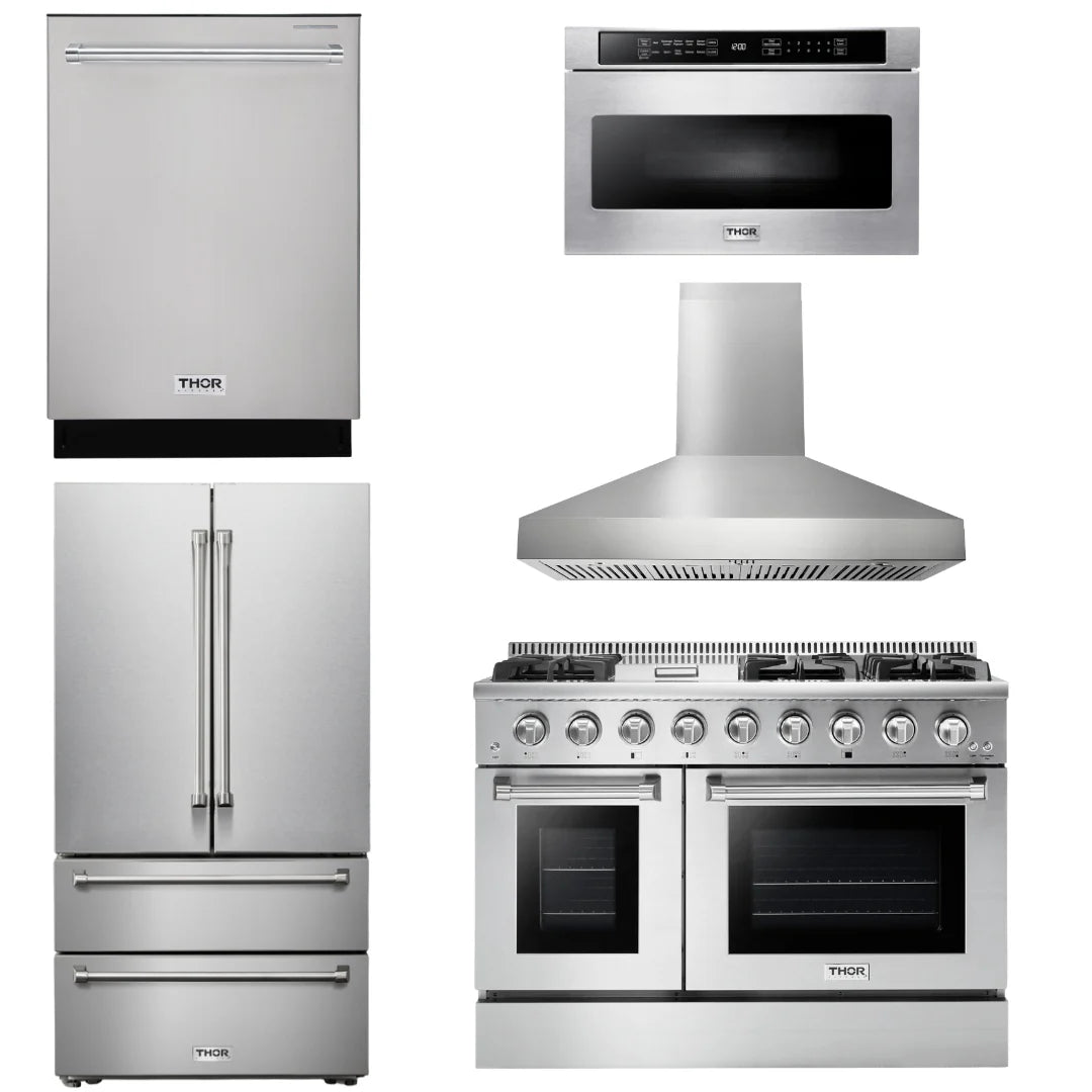 48 Propane Gas Range, Range Hood, Refrigerator, Dishwasher, Microwave Z18965