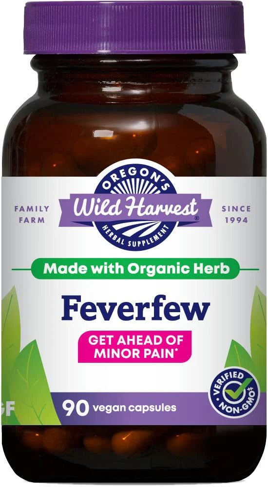 Organic Feverfew Herbal Supplement 90 Count L819