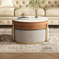 Lift Top Nesting Coffee Table with Storage and 3 Stools G33639