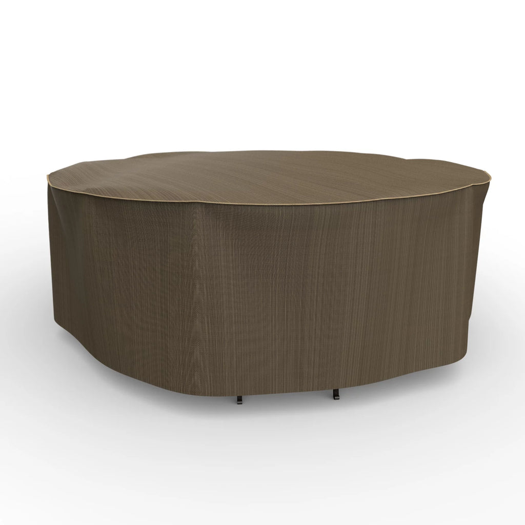 Black and Tan Patio Round Table/Chairs Cover Y87189