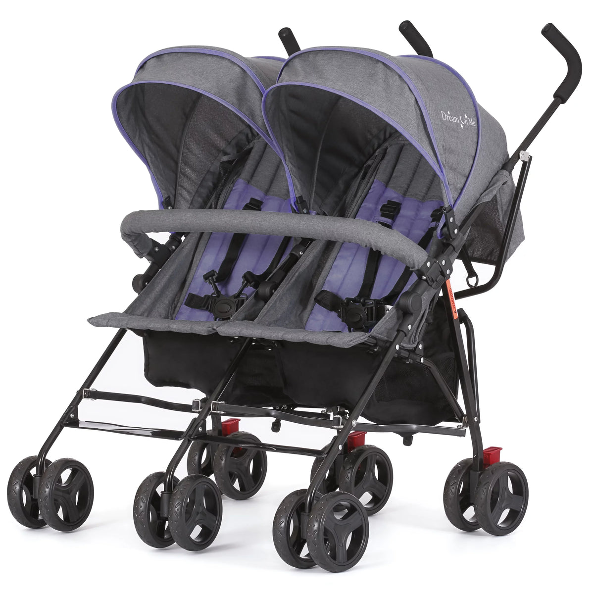 Lightweight Compact Double Umbrella Stroller with Storage Basket and Adjustable Canopy U56710