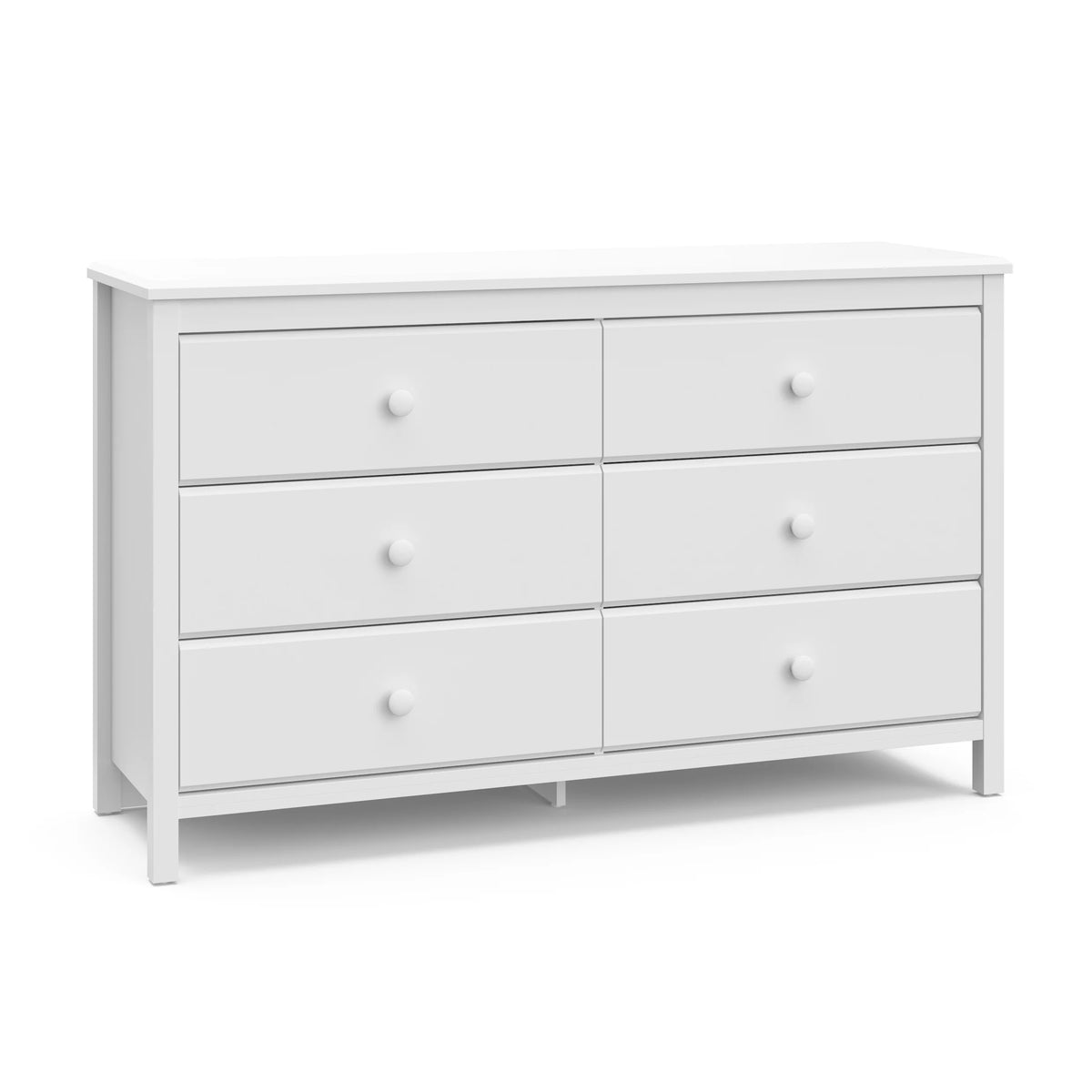 White 6 Drawer Double Dresser D346