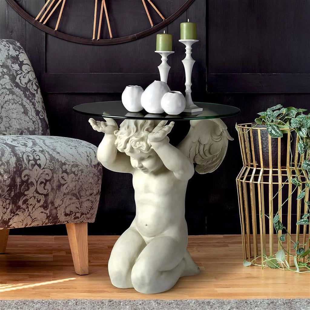 Glass-Topped Sculptural Table Y94949