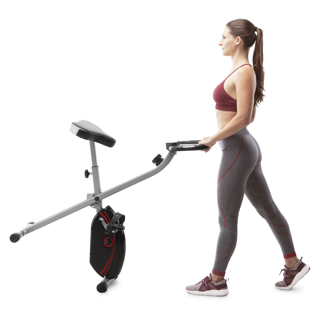Folding Upright Exercise Bike with Adjustable Resistance L3375