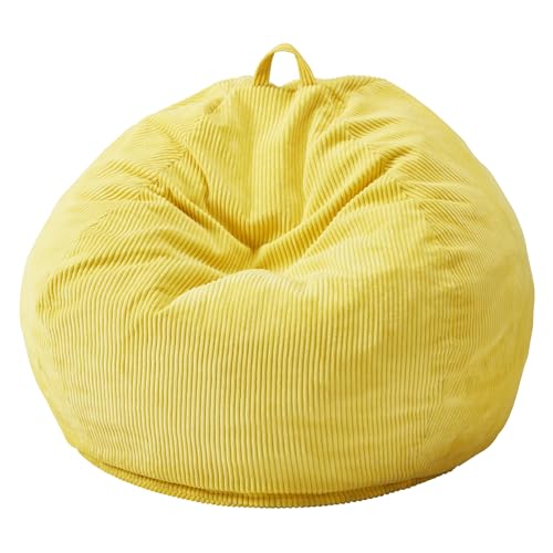3.5FT Large Grey Bean Bag Chair with Filler and Removable Cover W321