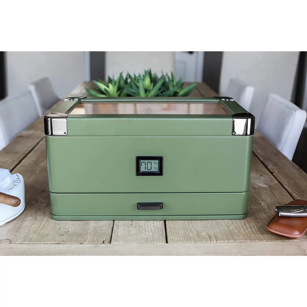 Glass Top Humidor with Front Hygrometer C73115