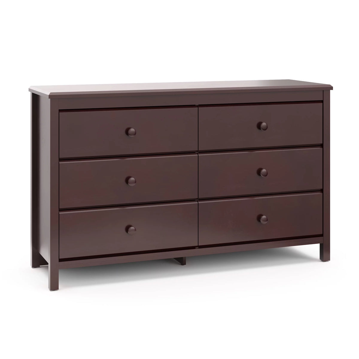 White 6 Drawer Double Dresser D346