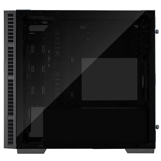 Micro-ATX Case with Tempered Glass Side Panel RGB Fans Black & Red A144