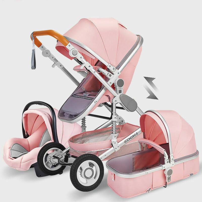 3 in 1 Pink Baby Stroller Travel System with Car Seat S9458