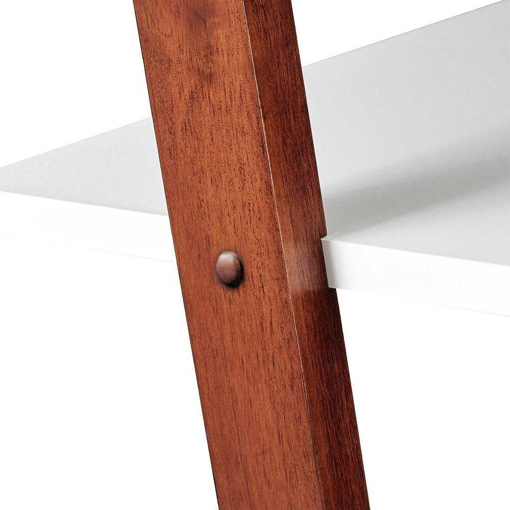 Leaning Ladder Shelves Natural and White O5214