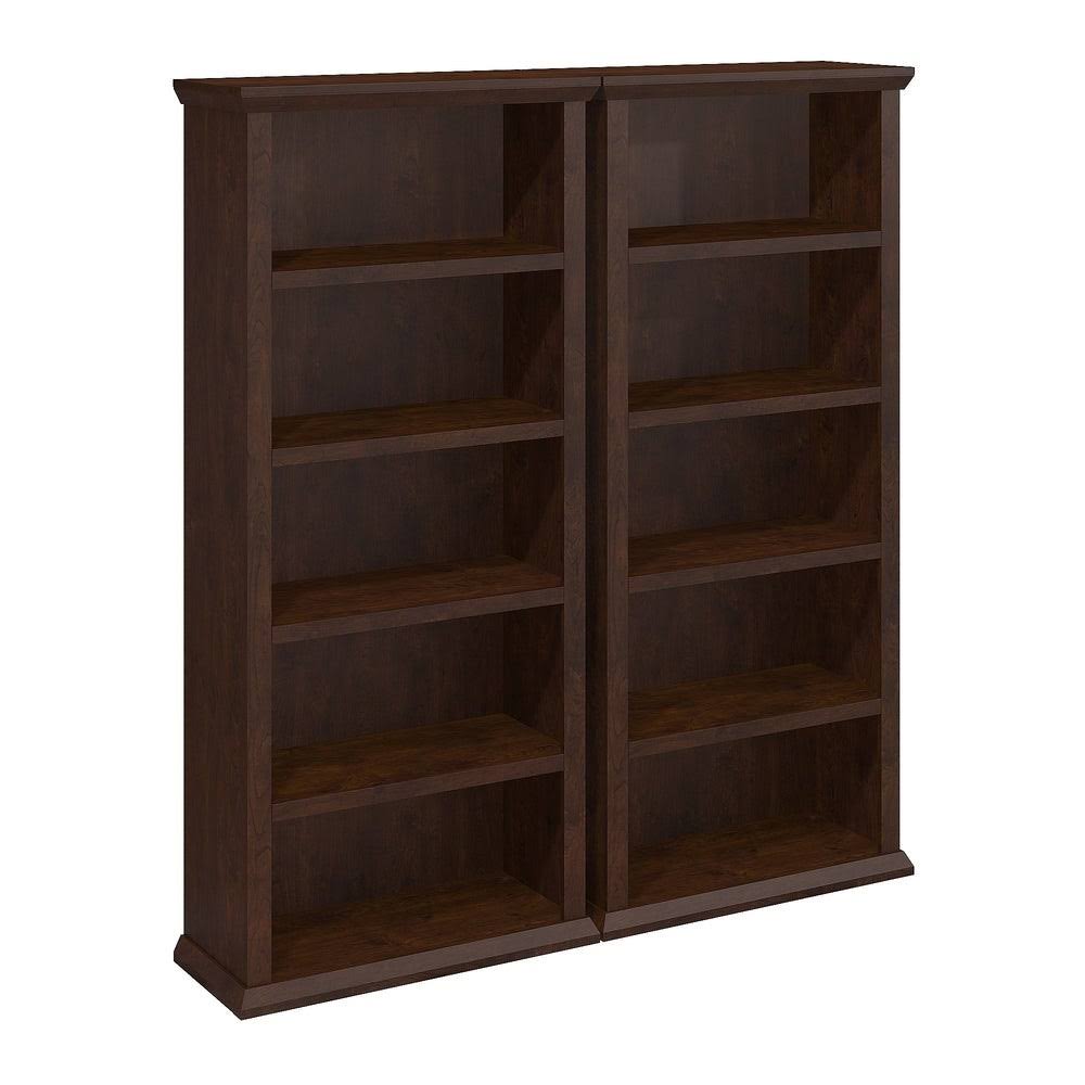 White Oak 5 Shelf Bookcase Set of 2 J54153