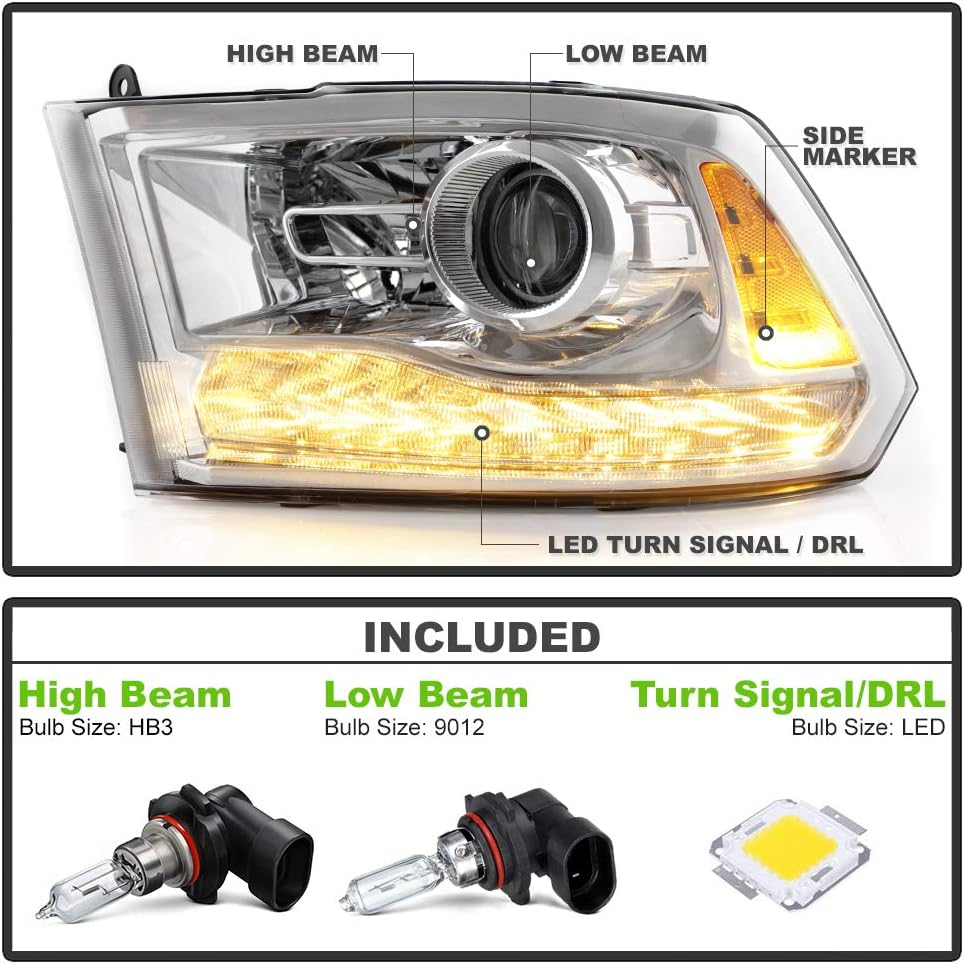 Chrome Headlights Pair Set Left+Right X878073