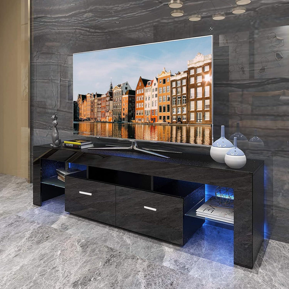 High Glossy TV Stand with LED Light for up to 70 Inches K1103