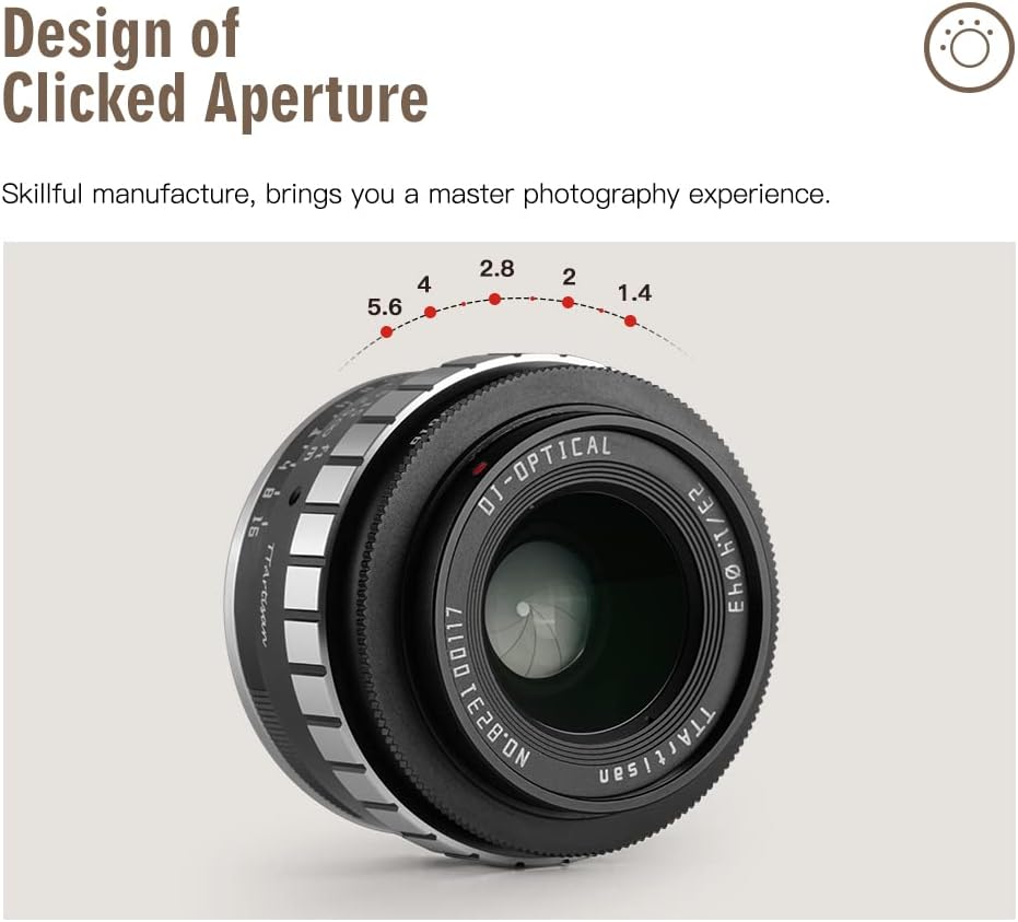 23mm F1.4 APS-C Manual Focus Prime Lens MFT M4/3 Mount Black Silver Q2583