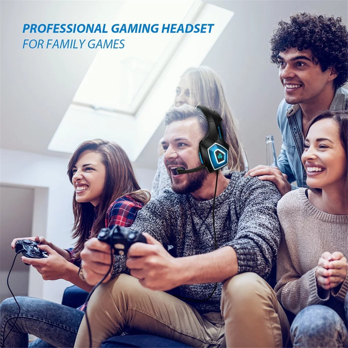 Gaming Headset with Mic, Over Ear 3.5mm Noise Canceling LED Light H894
