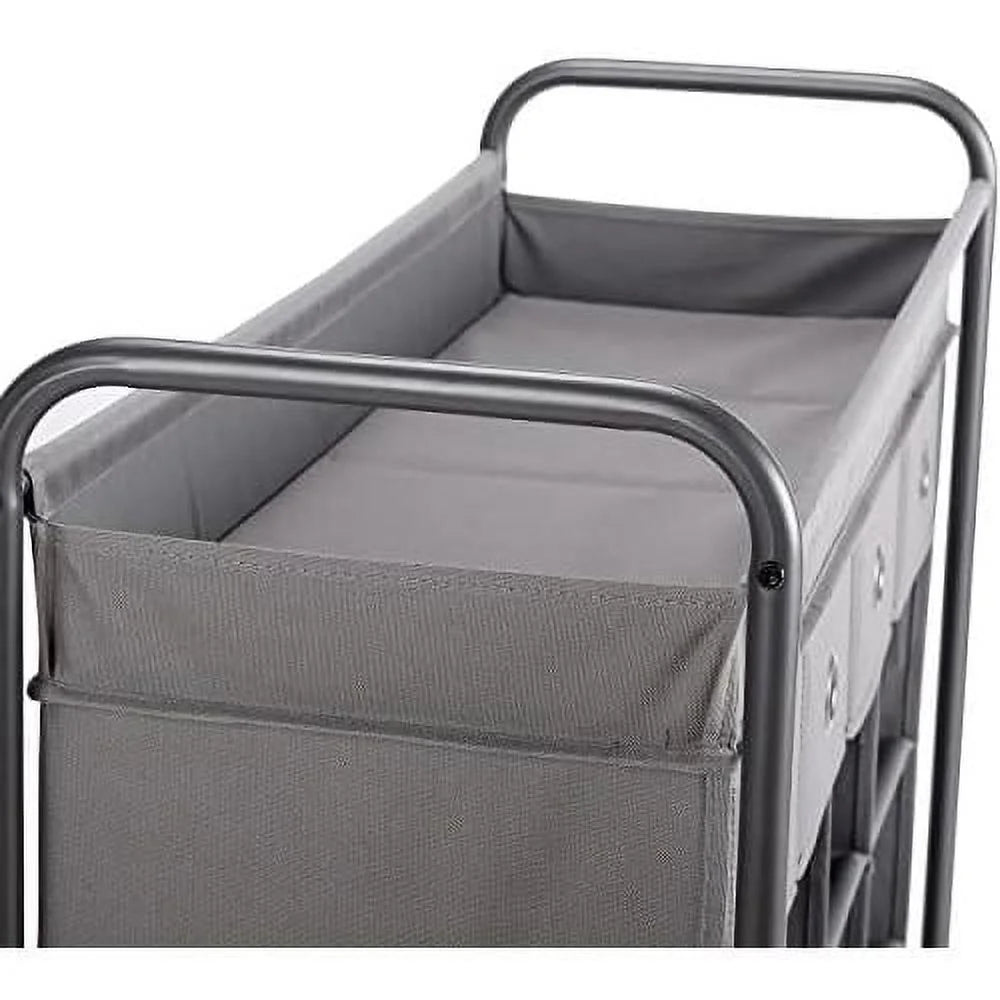 Grey 16 Cubby Shoe Rack Organizer with 4 Drawers S94850