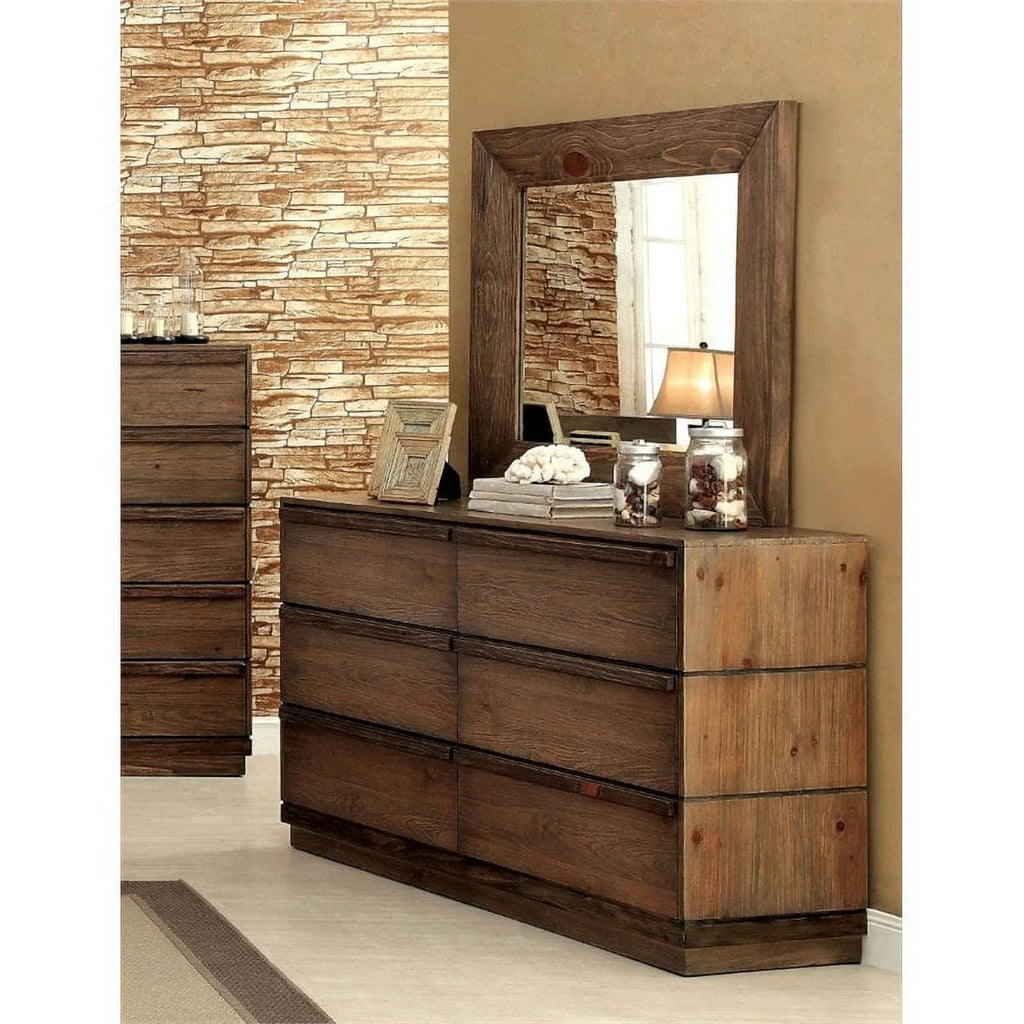 Solid Wood 2-Piece Dresser and Mirror Q304