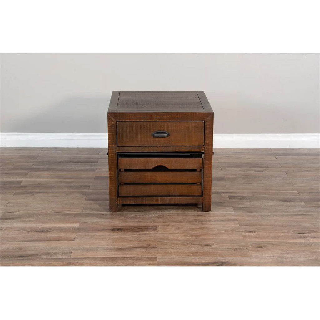 24" Mahogany Wood End Table Set of 2 M735