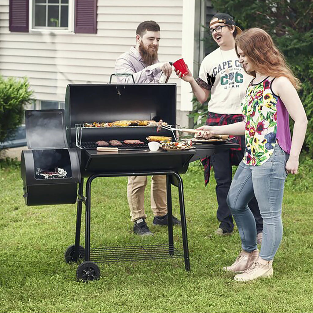 Steel Charcoal Grill with Offset Smoker A800