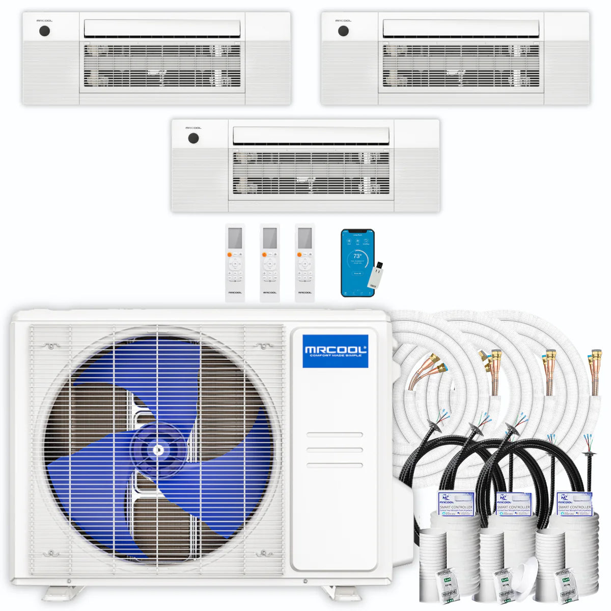 39,000 BTU 3 Zone Ceiling Cassette Ductless Air Conditioner and Heat Pump Q52895