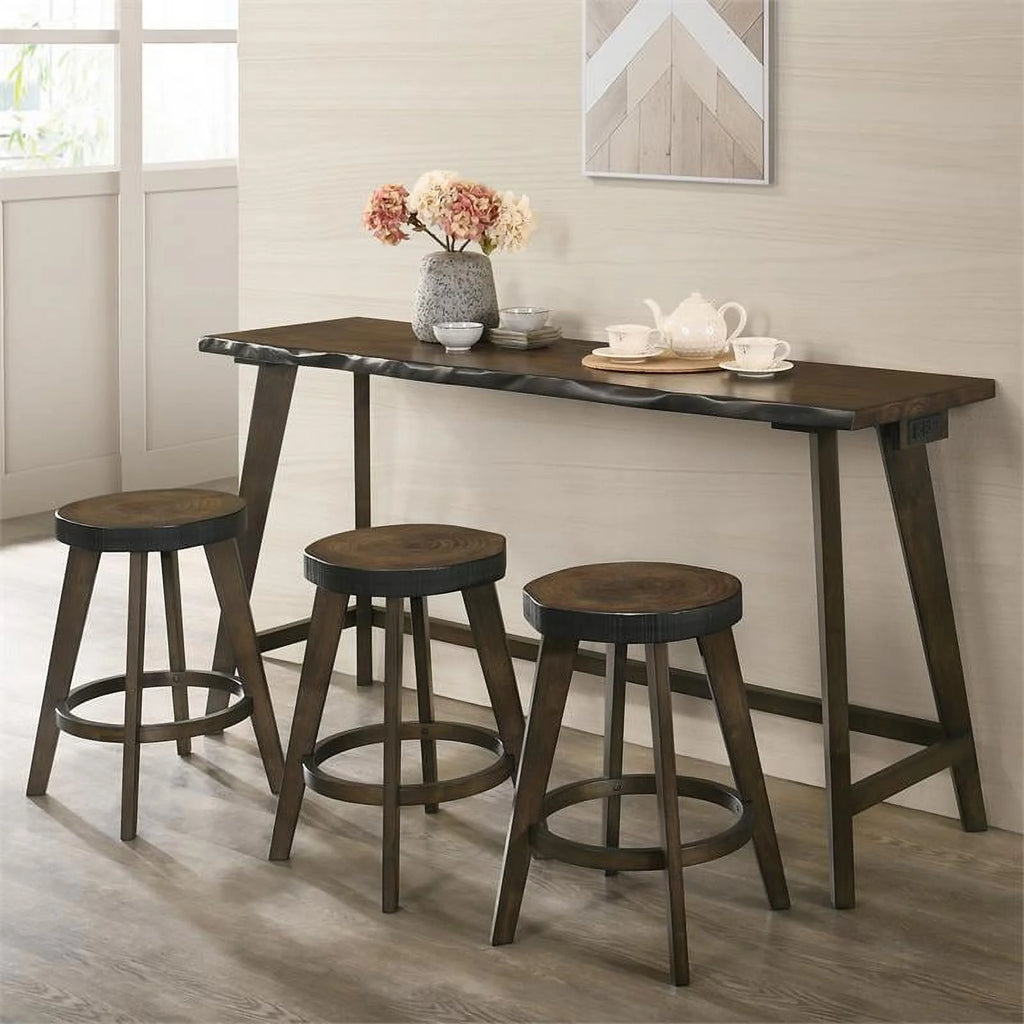 Dark Walnut 4-Piece Counter Height Table Set L975