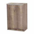Weathered Oak Finished Wood 2-Door Shoe Cabinet I9964