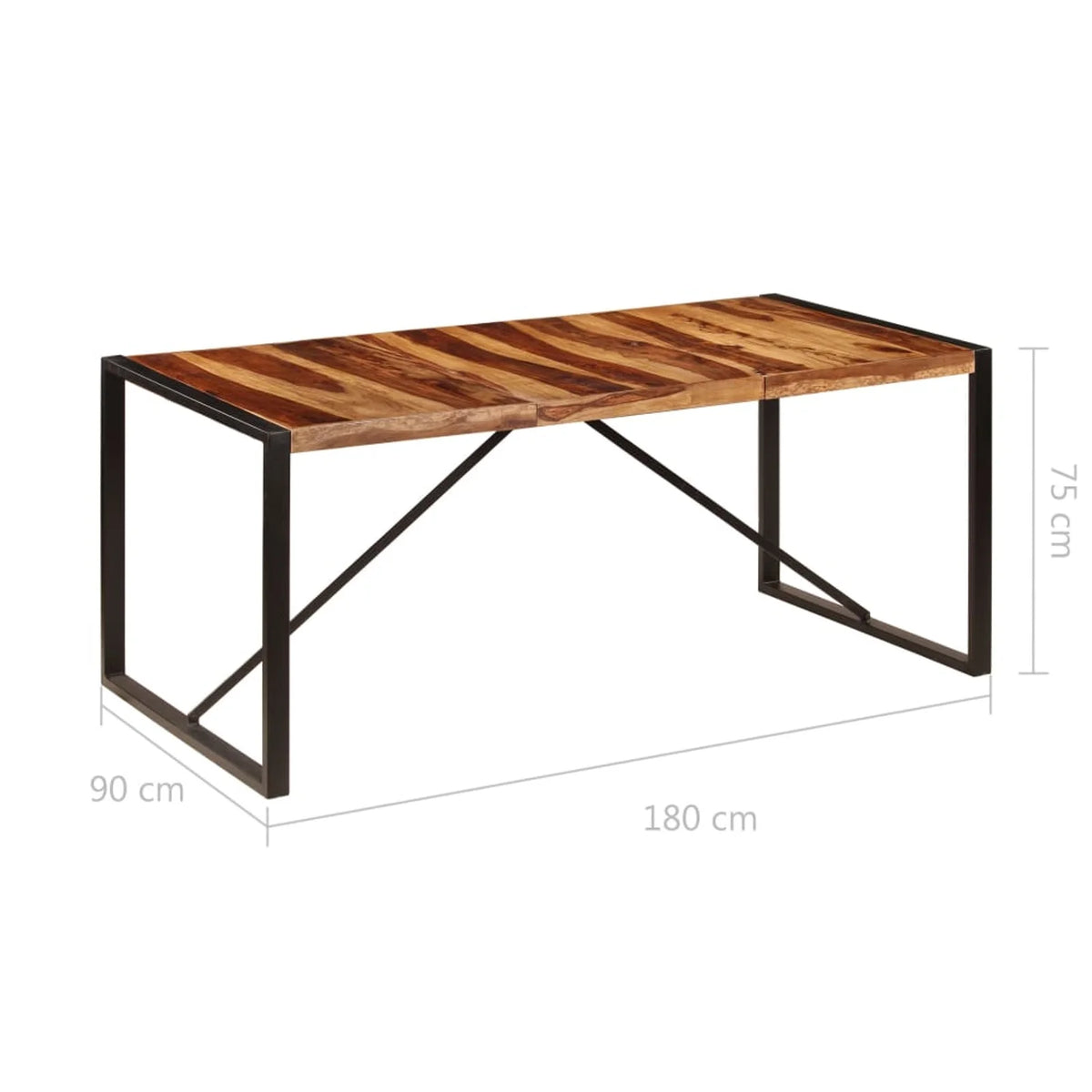 Sheesham Wood Tabletop Dining Table with Steel Legs T88187