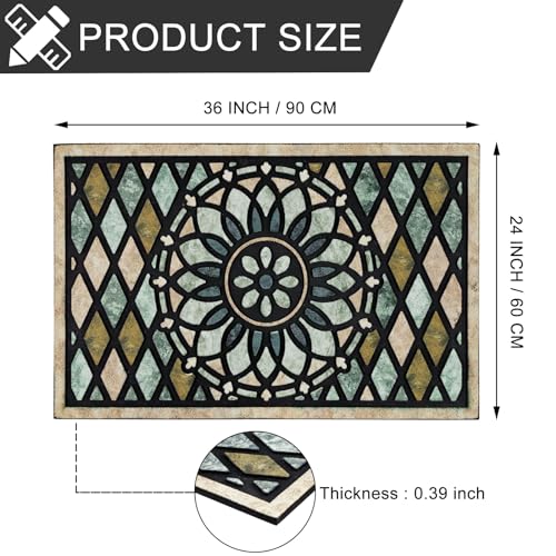17x 30 Inch Non Slip Rubber Back Door Mat I11127
