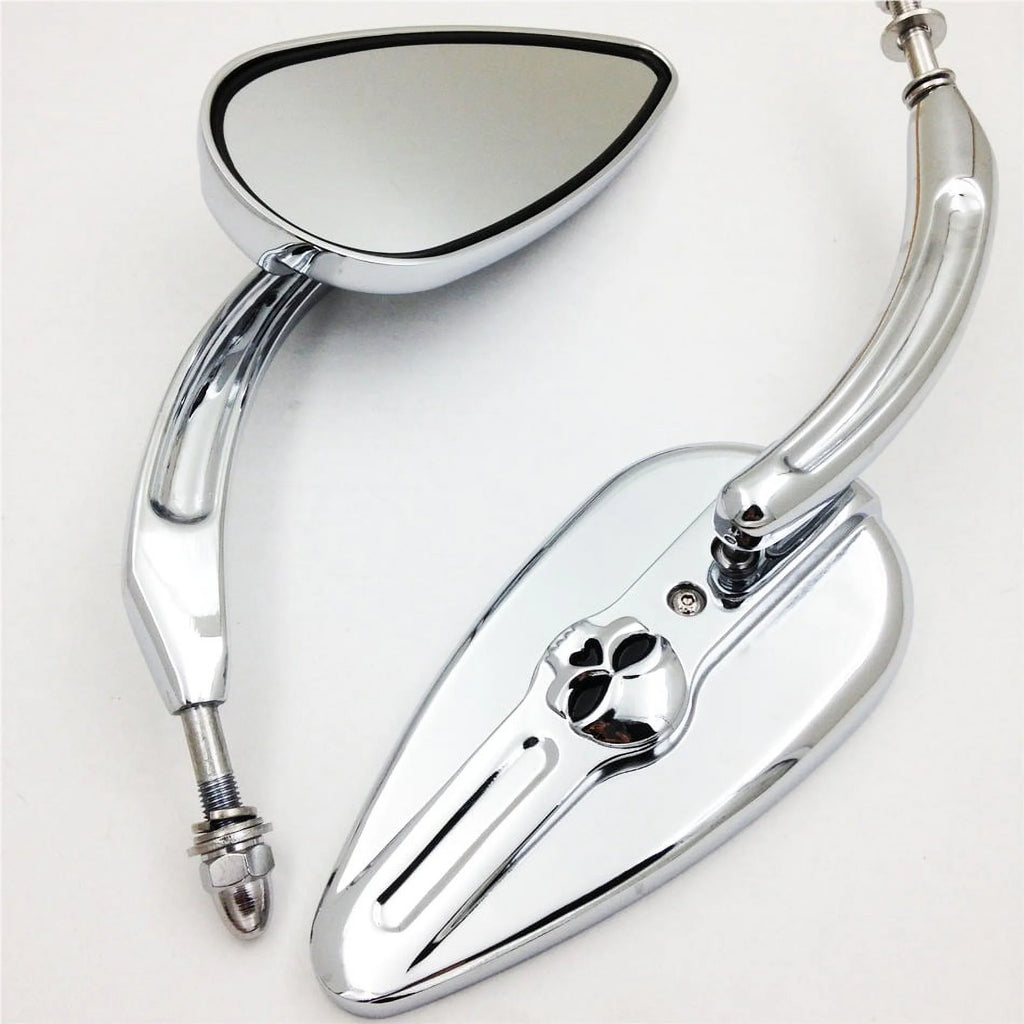Skull Flame Side Mirrors chrome D984