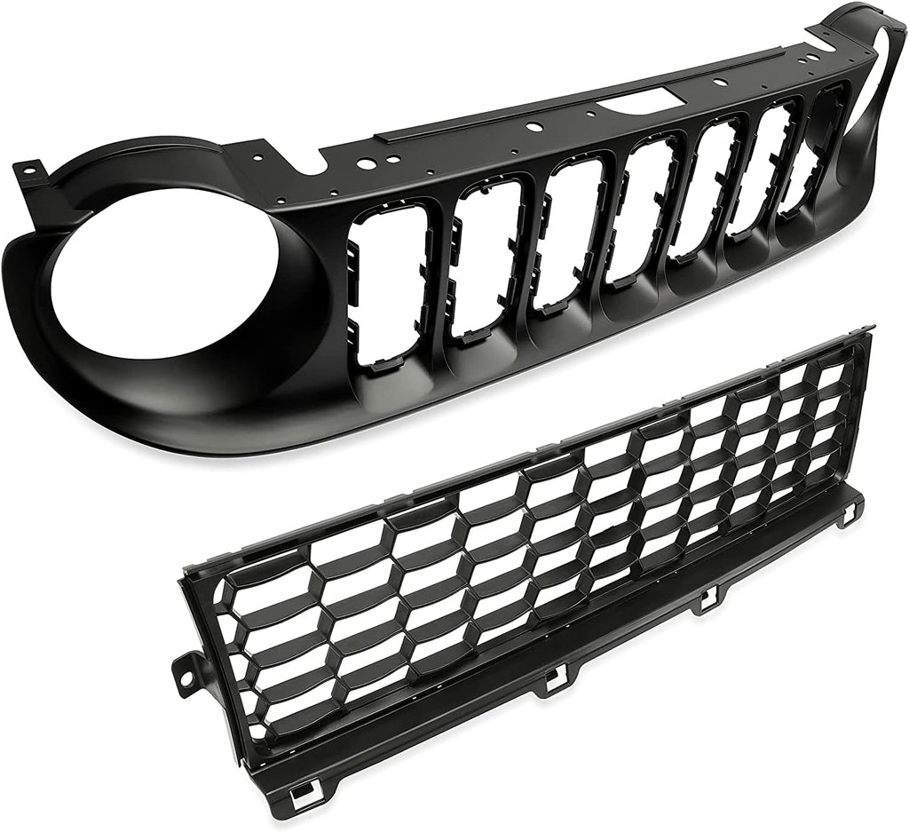 Black 2pcs Front Grille and Lower Grille I62446