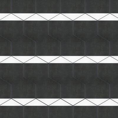Black White Hex Porcelain Tile R987674