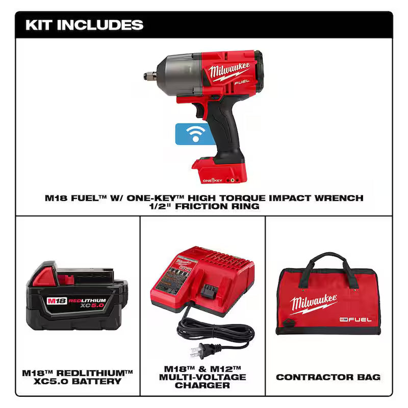 18-Volt Lithium-Ion Brushless Cordless 1/2 in. Impact Wrench Kit with 5.0Ah Battery I8317