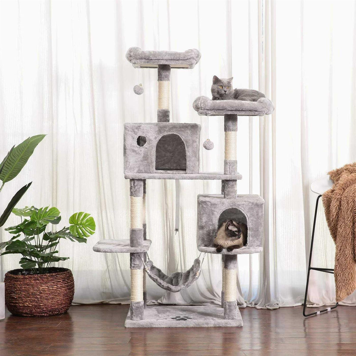 Large Multi-Level Cat Tree Condo with Sisal-Covered Scratching Posts Z515061
