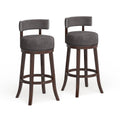 Grey Nailhead Swivel Barstool Set of 2 P13714