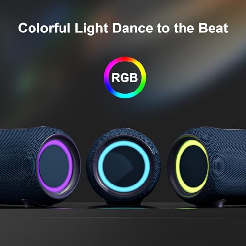 Portable Bluetooth Speaker 40W Stereo Sound IPX5 RGB Lights Q99996