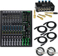 12-Channel Mixer with Headphone Amp, 4 XLR Cables, and 2 Breakout Cables Bundle Q394