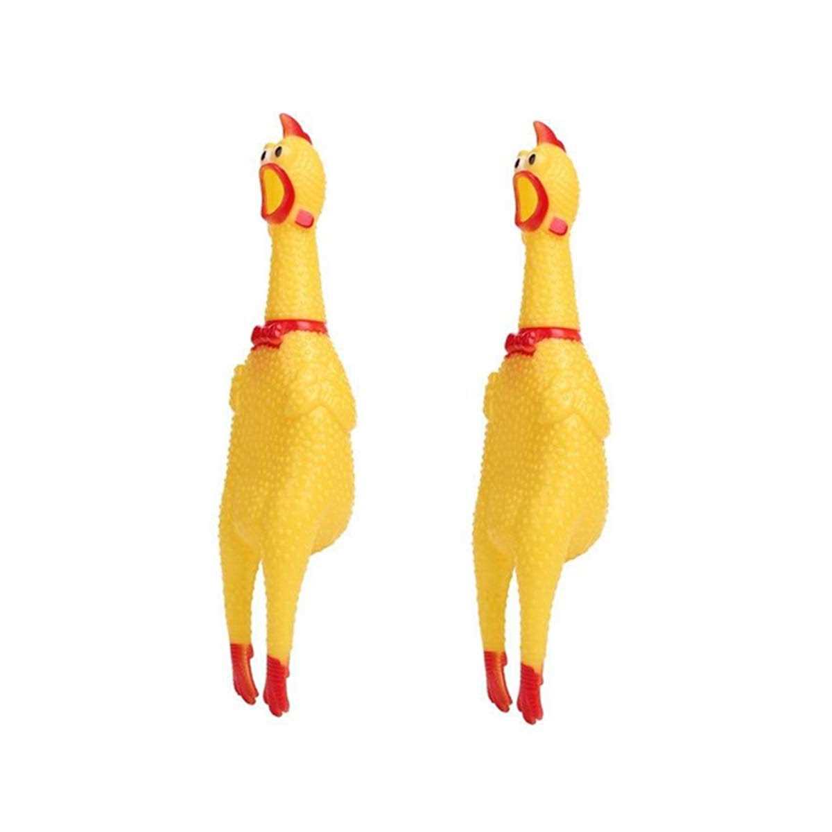2 Pack Large Rubber Chicken Toy 12 inch I63856