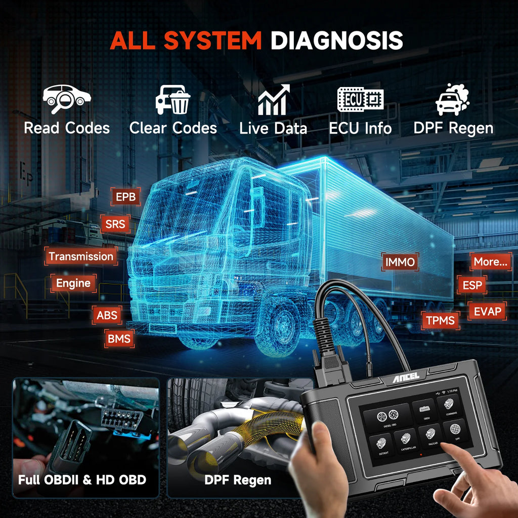 Diesel Truck Scanner Heavy Duty Diagnostic Tool Code Reader H685194