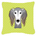 Lime Green Checkerboard Decorative Pillow 14 x 14 In. N4274