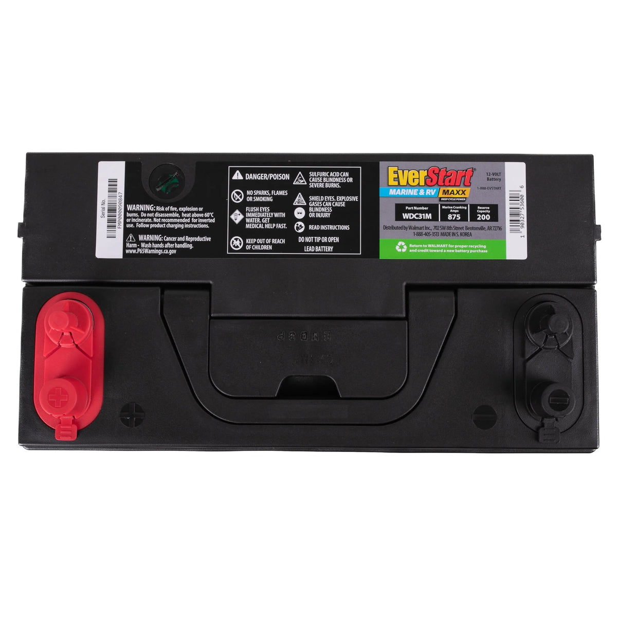 Lead Acid Marine & RV Deep Cycle Battery Group Size 29DC 12 Volt 845 MCA Q123