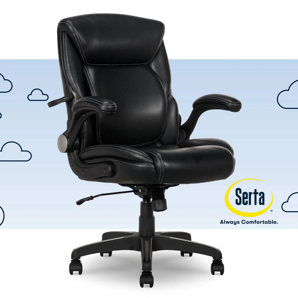 Black Bonded Leather Office Chair E486